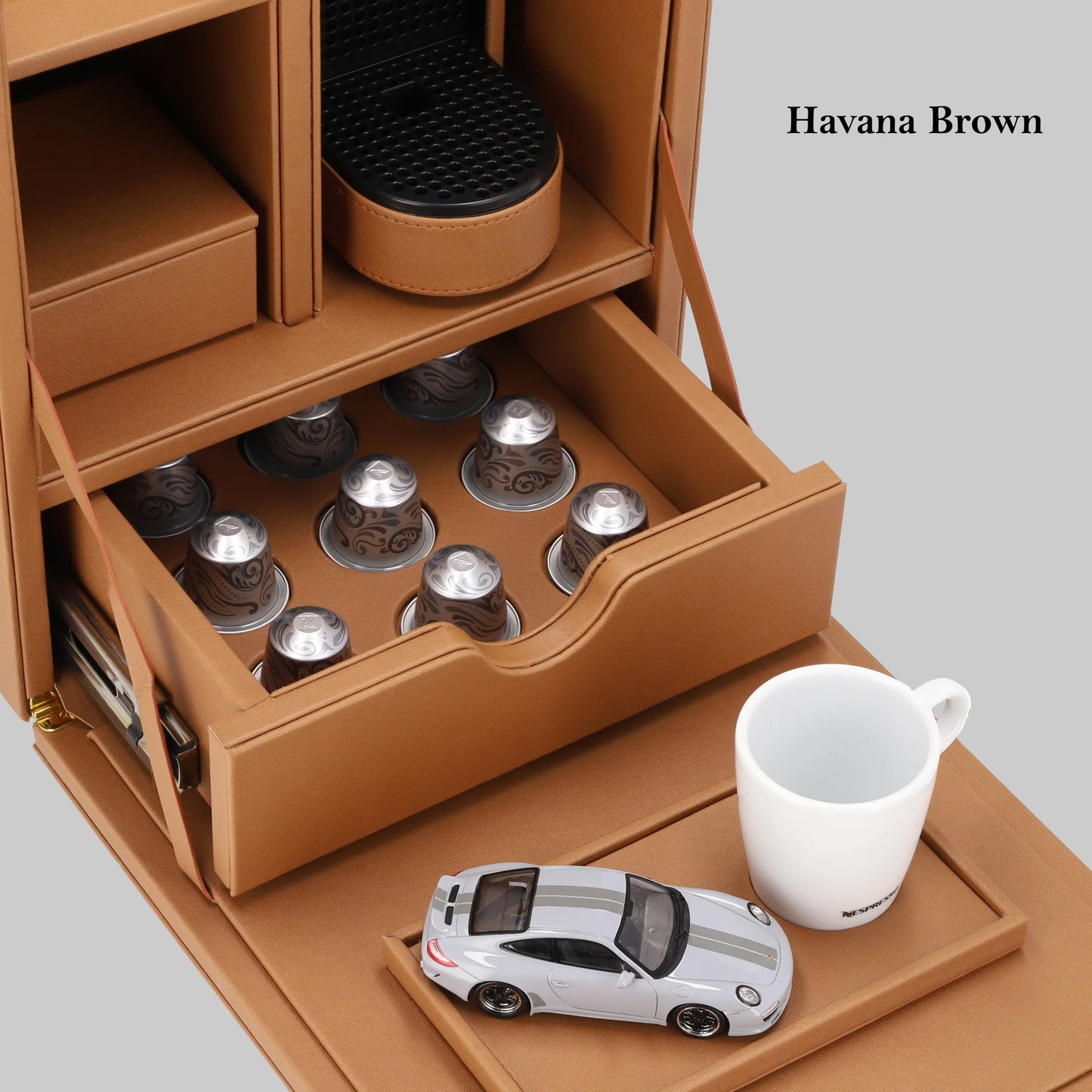 آلة القهوة الفاخرة بعلبة جلدية خاصة