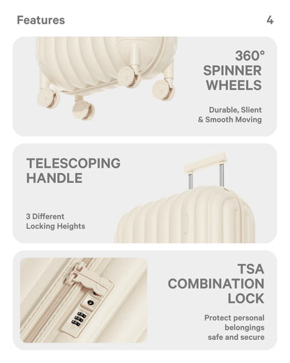 حقيبة سفر 20 بوصة/24 بوصة/28 بوصة، تصميم على شكل خبز