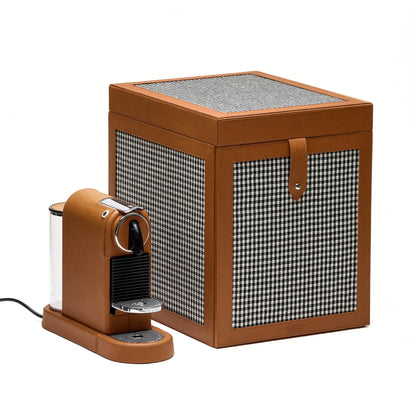 آلة القهوة الفاخرة بعلبة جلدية خاصة