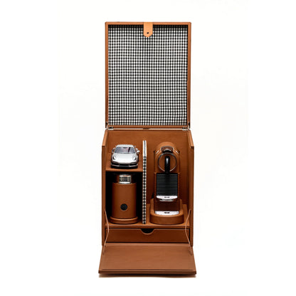 آلة القهوة الفاخرة بعلبة جلدية خاصة