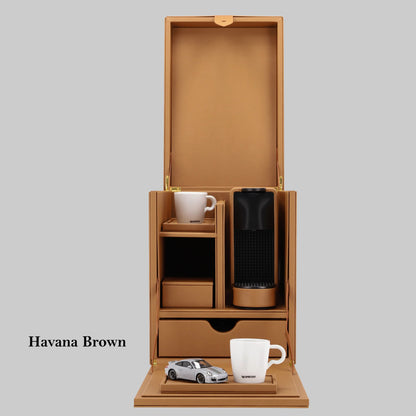 آلة القهوة الفاخرة بعلبة جلدية خاصة