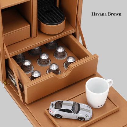 آلة القهوة الفاخرة بعلبة جلدية خاصة