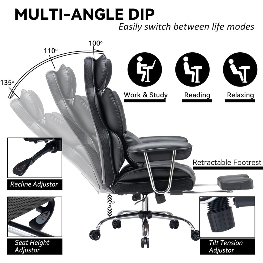 كرسي فاخر مريح من الجلد الصناعي للمكتب والألعاب