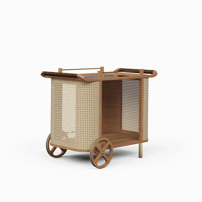 Yuma Natural Rattan Bar Cart