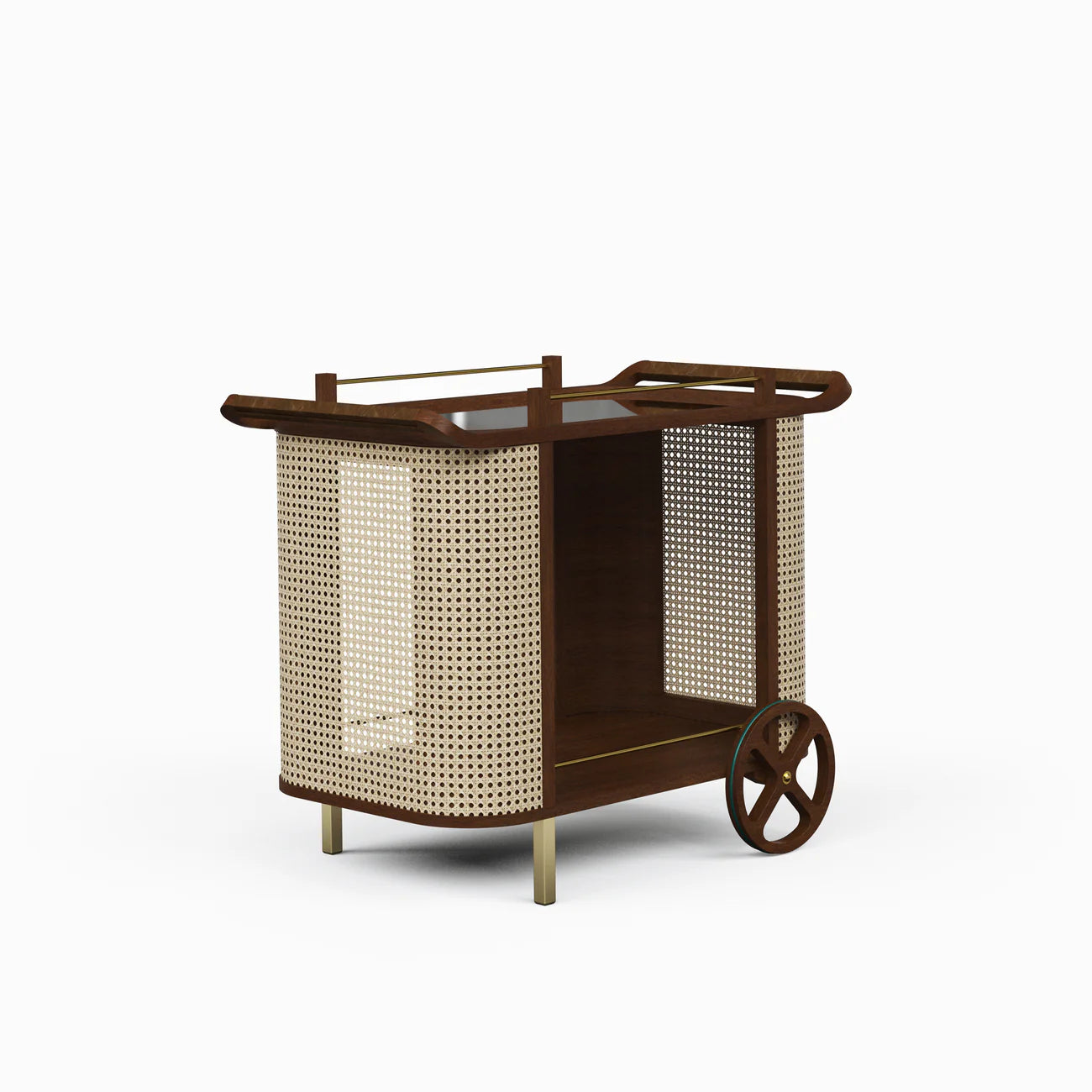 Yuma Natural Rattan Bar Cart