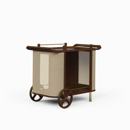 Yuma Natural Rattan Bar Cart