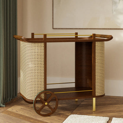 Yuma Natural Rattan Bar Cart