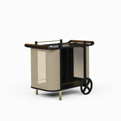 Yuma Natural Rattan Bar Cart