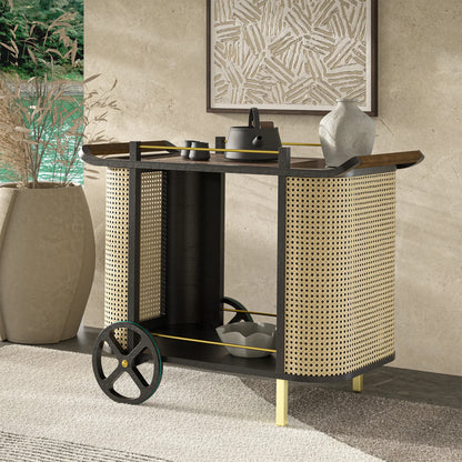 Yuma Natural Rattan Bar Cart