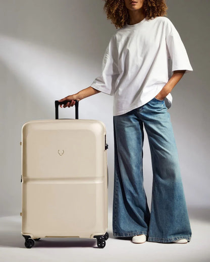 Large Suitcase in Wheat Beige - Single Stripe